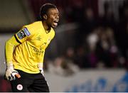 24 February 2023; St Patricks Athletic goalkeeper David Odumosu during the SSE Airtricity Men's Premier Division match between St Patrick's Athletic and Shelbourne at Richmond Park in Dublin. Photo by Tyler Miller/Sportsfile