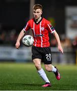 24 February 2023; Brandon Kavanagh of Derry City during the SSE Airtricity Men's Premier Division match between Derry City and Cork City at The Ryan McBride Brandywell Stadium in Derry. Photo by Ben McShane/Sportsfile