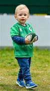 25 February 2023; Young Ireland supporter Thomas Mignot, age 23 months, from Cannes, France, before the Guinness Six Nations Rugby Championship match between Italy and Ireland at the Stadio Olimpico in Rome, Italy. Photo by Seb Daly/Sportsfile