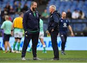 25 February 2023; Ireland head coach Andy Farrell, left, and Italy head coach Kieran Crowley before the Guinness Six Nations Rugby Championship match between Italy and Ireland at the Stadio Olimpico in Rome, Italy. Photo by Seb Daly/Sportsfile