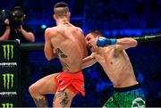 25 February 2023; Dmytrii Hrytsenko, right, in action against Daniele Scatizzi during their Welterweight bout at Bellator 291 in the 3 Arena, Dublin. Photo by David Fitzgerald/Sportsfile
