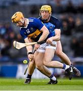 25 February 2023; Jake Morris of Tipperary in action against Daire Gray of Dublin during the Allianz Hurling League Division 1 Group B match between Dublin and Tipperary at Croke Park in Dublin. Photo by Piaras Ó Mídheach/Sportsfile