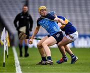 25 February 2023; Daire Gray of Dublin in action against Alan Tynan of Tipperary during the Allianz Hurling League Division 1 Group B match between Dublin and Tipperary at Croke Park in Dublin. Photo by Piaras Ó Mídheach/Sportsfile