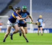 25 February 2023; Fergal Whitely of Dublin in action against Conor McCarthy of Tipperary during the Allianz Hurling League Division 1 Group B match between Dublin and Tipperary at Croke Park in Dublin. Photo by John Sheridan/Sportsfile