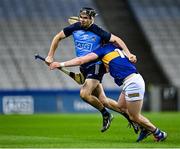 25 February 2023; Danny Sutcliffe of Dublin in action against Alan Tynan of Tipperary during the Allianz Hurling League Division 1 Group B match between Dublin and Tipperary at Croke Park in Dublin. Photo by Piaras Ó Mídheach/Sportsfile