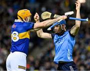 25 February 2023; Séamus Callanan of Tipperary tussles with Eoghan O'Donnell of Dublin during the Allianz Hurling League Division Two match between Dublin and Tipperary at Croke Park in Dublin. Photo by Stephen Marken/Sportsfile