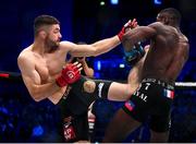 25 February 2023; Darragh Kelly, left, in action against Dorval Jordan during their Featherweight bout at Bellator 291 in the 3 Arena, Dublin. Photo by David Fitzgerald/Sportsfile