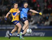 25 February 2023; Seán Lowry of Dublin in action against Pádraic Collins of Clare during the Allianz Football League Division 2 match between Dublin and Clare at Croke Park in Dublin. Photo by Piaras Ó Mídheach/Sportsfile