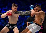 25 February 2023; Brian Moore, left, in action against Luca Iovine during their Bantamweight bout at Bellator 291 in the 3 Arena, Dublin. Photo by David Fitzgerald/Sportsfile