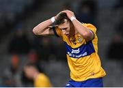 25 February 2023; Emmet McMahon of Clare reacts after a missed goal chance during the Allianz Football League Division 2 match between Dublin and Clare at Croke Park in Dublin. Photo by Piaras Ó Mídheach/Sportsfile