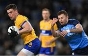 25 February 2023; Jamie Malone of Clare gets away from Jack McCaffrey of Dublin during the Allianz Football League Division 2 match between Dublin and Clare at Croke Park in Dublin. Photo by Piaras Ó Mídheach/Sportsfile