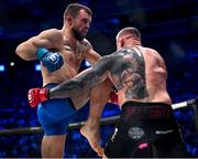 25 February 2023; Mike Shipman, left, in action against Charlie Ward during their Middleweight bout at Bellator 291 in the 3 Arena, Dublin. Photo by David Fitzgerald/Sportsfile