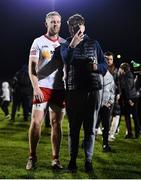 25 February 2023; Frank Burns of Tyrone stands for a selfie with a supporter after the Allianz Football League Division 1 match between Mayo and Tyrone at Hastings Insurance MacHale Park in Castlebar, Mayo. Photo by Ben McShane/Sportsfile