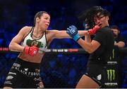 25 February 2023; Sinead Kavanagh, left, in action against Janay Harding during their Women's Featherweight bout at Bellator 291 in the 3 Arena, Dublin. Photo by David Fitzgerald/Sportsfile