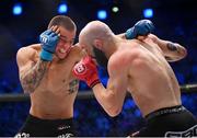 25 February 2023; Jeremy Kennedy, left, in action against Pedro Carvalho during their featherweight bout at Bellator 291 in the 3 Arena, Dublin. Photo by David Fitzgerald/Sportsfile