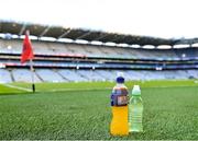 25 February 2023; Sports drinks pitchside before the Allianz Hurling League Division 1 Group B match between Dublin and Tipperary at Croke Park in Dublin. Photo by Piaras Ó Mídheach/Sportsfile