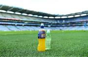 25 February 2023; Sports drinks pitchside before the Allianz Hurling League Division 1 Group B match between Dublin and Tipperary at Croke Park in Dublin. Photo by Piaras Ó Mídheach/Sportsfile