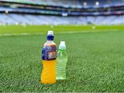 25 February 2023; Sports drinks pitchside before the Allianz Hurling League Division 1 Group B match between Dublin and Tipperary at Croke Park in Dublin. Photo by Piaras Ó Mídheach/Sportsfile