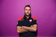 26 January 2023; Manager Alban Hysa poses for a portrait during a Treaty United squad portrait session at the University of Limerick in Limerick. Photo by Stephen McCarthy/Sportsfile