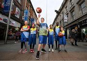 28 February 2023; Dublin’s new North East Inner City ‘Trojans’ Basketball Club players, from left, Lorena Iacob, Xinni Chen, Andre Nonai, Sophie Zhan, Ero Inegbeze and Louisa da Silva Lucas. The club are supported by locally headquartered insurer AIG. The partnership is part of AIG’s continued support for local communities by supporting the club and its members for the 2023 season through its Diversity, Equality, and Inclusion programme on Henry Street in Dublin. Photo by David Fitzgerald/Sportsfile