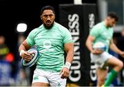 25 February 2023; Bundee Aki of Ireland before the Guinness Six Nations Rugby Championship match between Italy and Ireland at the Stadio Olimpico in Rome, Italy. Photo by Ramsey Cardy/Sportsfile