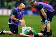 25 February 2023; Finlay Bealham of Ireland is treated for an injury during the Guinness Six Nations Rugby Championship match between Italy and Ireland at the Stadio Olimpico in Rome, Italy. Photo by Ramsey Cardy/Sportsfile
