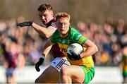 26 February 2023; Oisin Gallen of Donegal in action against John Daly of Galway during the Allianz Football League Division 1 match between Donegal and Galway at O'Donnell Park in Letterkenny, Donegal. Photo by Ben McShane/Sportsfile
