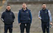 26 February 2023; Roscommon manager Davy Burke, centre, with selectors Gerry McGowan, left, and Mark McHugh before the Allianz Football League Division 1 match between Monaghan and Roscommon at St Tiernach's Park in Clones, Monaghan. Photo by Ramsey Cardy/Sportsfile