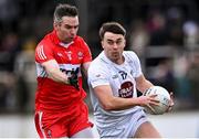 26 February 2023; Darragh Malone of Kildare in action against Benny Heron of Derry during the Allianz Football League Division 2 match between Kildare and Derry at St Conleth's Park in Newbridge, Kildare. Photo by Piaras Ó Mídheach/Sportsfile