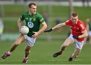 26 February 2023; Shane Walsh of Meath in action against Donal McKenny of Louth during the Allianz Football League Division 2 match between Meath and Louth at Páirc Tailteann in Navan, Meath. Photo by Stephen Marken/Sportsfile