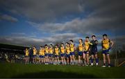 26 February 2023; The Roscommon team during the playing of the National Anthem before the Allianz Football League Division 1 match between Monaghan and Roscommon at St Tiernach's Park in Clones, Monaghan. Photo by Ramsey Cardy/Sportsfile