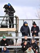 26 February 2023; Michael Murphy, left, with Thomas Niblock as they prepare to commentate for BBC Sport during the Allianz Football League Division 2 match between Kildare and Derry at St Conleth's Park in Newbridge, Kildare. Photo by Piaras Ó Mídheach/Sportsfile