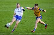 26 February 2023; Jack McCarron of Monaghan in action against Conor Daly of Roscommon during the Allianz Football League Division 1 match between Monaghan and Roscommon at St Tiernach's Park in Clones, Monaghan. Photo by Philip Fitzpatrick/Sportsfile