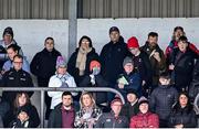 26 February 2023; Dublin senior football manager Dessie Farrell, top-centre, in attendance at the Allianz Football League Division 2 match between Kildare and Derry at St Conleth's Park in Newbridge, Kildare. Photo by Piaras Ó Mídheach/Sportsfile