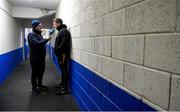 26 February 2023; Kilkenny manager Derek Lyng does an interview with Martin Kiely of RTÉ after the Allianz Hurling League Division 1 Group B match between Laois and Kilkenny at Laois Hire O'Moore Park in Portlaoise, Laois. Photo by Daire Brennan/Sportsfile