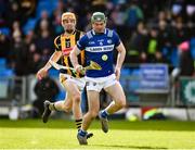 26 February 2023; Patrick Purcell of Laois in action against Shane Murphy of Kilkenny during the Allianz Hurling League Division 1 Group B match between Laois and Kilkenny at Laois Hire O'Moore Park in Portlaoise, Laois. Photo by Daire Brennan/Sportsfile