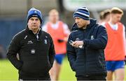 26 February 2023; Monaghan manager Vinny Corey, right, with selector Gabriel Bannigan before the Allianz Football League Division 1 match between Monaghan and Roscommon at St Tiernach's Park in Clones, Monaghan. Photo by Ramsey Cardy/Sportsfile
