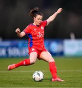 25 February 2023; Christie Gray of Shelbourne during the FAI Women's President's Cup match between Athlone Town and Shelbourne at Athlone Town Stadium in Athlone, Westmeath. Photo by Stephen McCarthy/Sportsfile