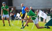 26 February 2023; Barry Nash of Limerick takes a side line cut during the Allianz Hurling League Division 1 Group A match between Galway and Limerick at Pearse Stadium in Galway. Photo by Seb Daly/Sportsfile