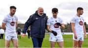 26 February 2023; Kildare manager Glenn Ryan with Jack Robinson, 15, before the Allianz Football League Division 2 match between Kildare and Derry at St Conleth's Park in Newbridge, Kildare. Photo by Piaras Ó Mídheach/Sportsfile