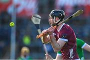 26 February 2023; Padraic Mannion of Galway during the Allianz Hurling League Division 1 Group A match between Galway and Limerick at Pearse Stadium in Galway. Photo by Seb Daly/Sportsfile