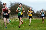 12 February 2023; Lachlan O'Shea of An Riocht AC, Kerry, second from left, competing in the Boys U17 3000m during the 123.ie National Intermediate, Masters & Juvenile B Cross Country Championships at Gowran Demense in Kilkenny. Photo by Sam Barnes/Sportsfile