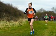 12 February 2023; Niamh Cunneen of Nenagh Olympic AC, Tipperary, competing in the intermediate women's 5000m during the 123.ie National Intermediate, Masters & Juvenile B Cross Country Championships at Gowran Demense in Kilkenny. Photo by Sam Barnes/Sportsfile