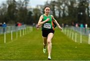 12 February 2023; Sinead McDonald of Glenmore AC, Louth, competing in the intermediate women's 5000m during the 123.ie National Intermediate, Masters & Juvenile B Cross Country Championships at Gowran Demense in Kilkenny. Photo by Sam Barnes/Sportsfile