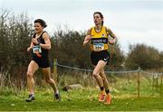 12 February 2023; Jennifer Elvin of Clonliffe Harriers AC, Dublin, left, and Dymphna Ryan of Dundrum AC, Tipperary, competing in the Master Women 4000m during the 123.ie National Intermediate, Masters & Juvenile B Cross Country Championships at Gowran Demense in Kilkenny. Photo by Sam Barnes/Sportsfile