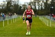 12 February 2023; Fiona Santry of East Cork AC, Cork, on her way to winning the Master Womens 4000m during the 123.ie National Intermediate, Masters & Juvenile B Cross Country Championships at Gowran Demense in Kilkenny. Photo by Sam Barnes/Sportsfile