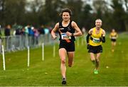 12 February 2023; Jennifer Elvin of Clonliffe Harriers AC, Dublin, competing in the Master Womens 4000m during the 123.ie National Intermediate, Masters & Juvenile B Cross Country Championships at Gowran Demense in Kilkenny. Photo by Sam Barnes/Sportsfile