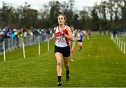 12 February 2023; Maria Jones of Sportsworld AC, Dublin, competing in the Master Womens 4000m during the 123.ie National Intermediate, Masters & Juvenile B Cross Country Championships at Gowran Demense in Kilkenny. Photo by Sam Barnes/Sportsfile