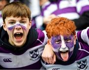 27 February 2023; Clongowes Wood College supporters before the Bank of Ireland Leinster Rugby Schools Senior Cup Quarter Final match between Clongowes Wood College and St Michael’s College at Energia Park in Dublin. Photo by David Fitzgerald/Sportsfile
