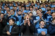 27 February 2023; St Michaels College supporters before the Bank of Ireland Leinster Rugby Schools Senior Cup Quarter Final match between Clongowes Wood College and St Michael’s College at Energia Park in Dublin. Photo by David Fitzgerald/Sportsfile